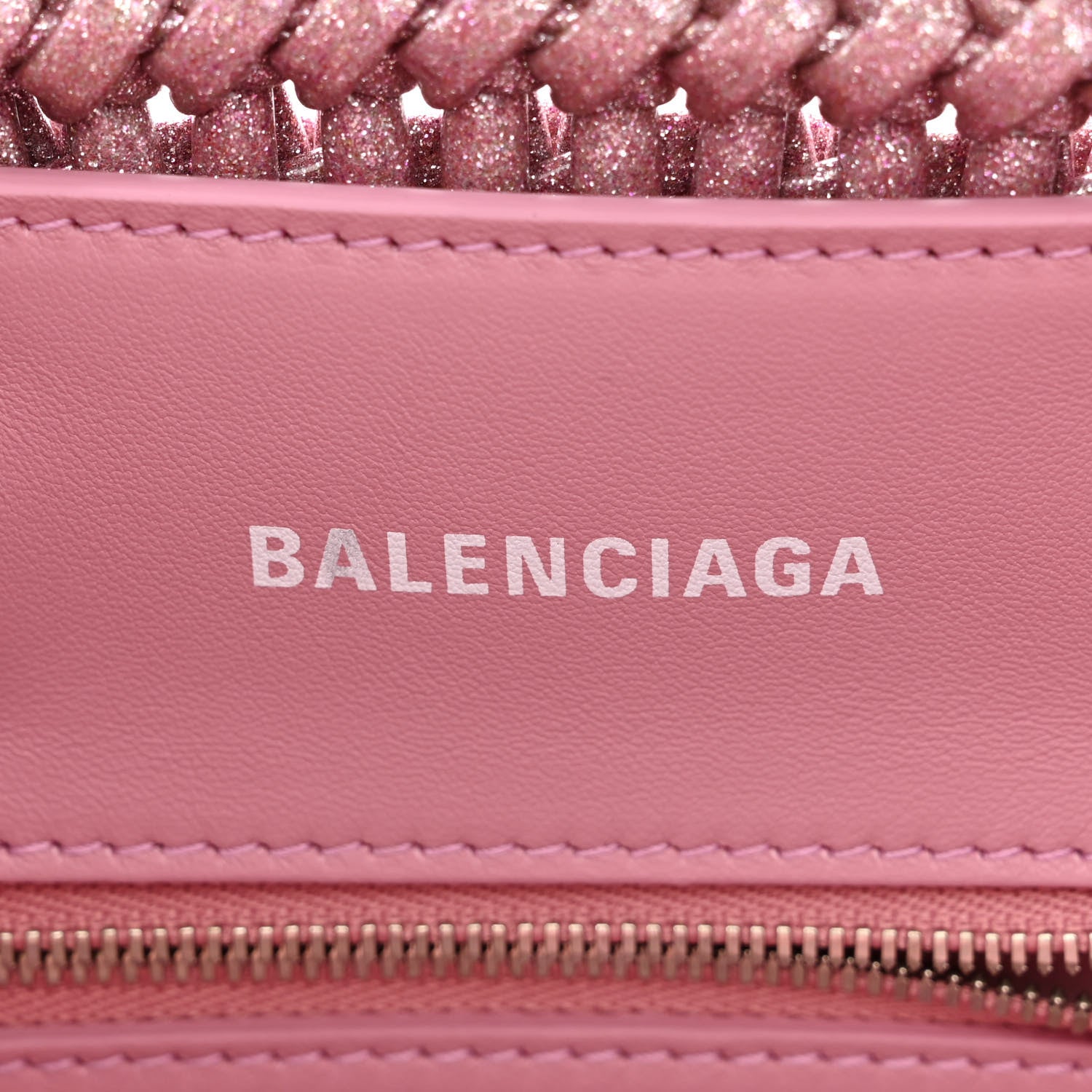 Balenciaga Glitter Faux Calfskin XXS Bistro Basket Pink 6 of 10