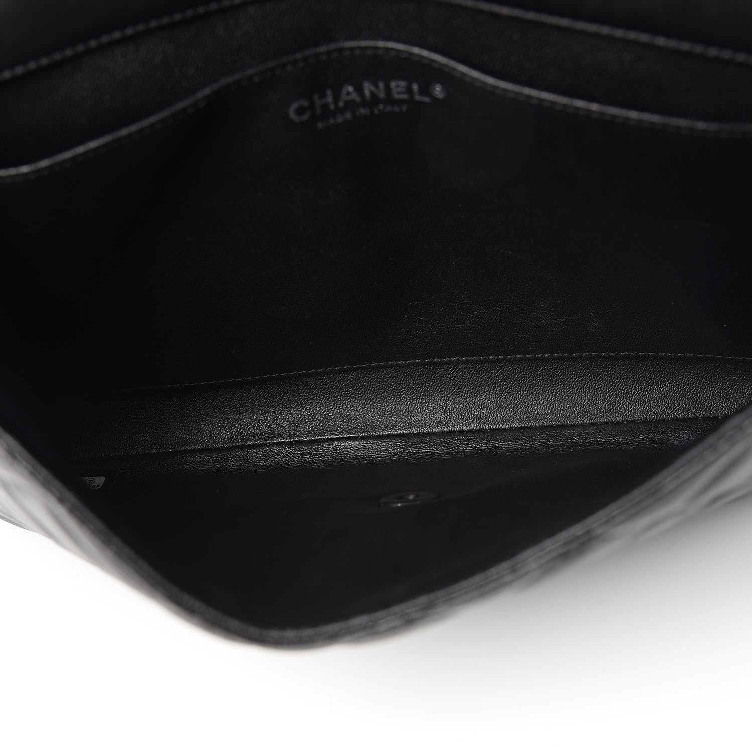 Chanel Lambskin Quilted Clutch With Chain Flap Black 5 of 13