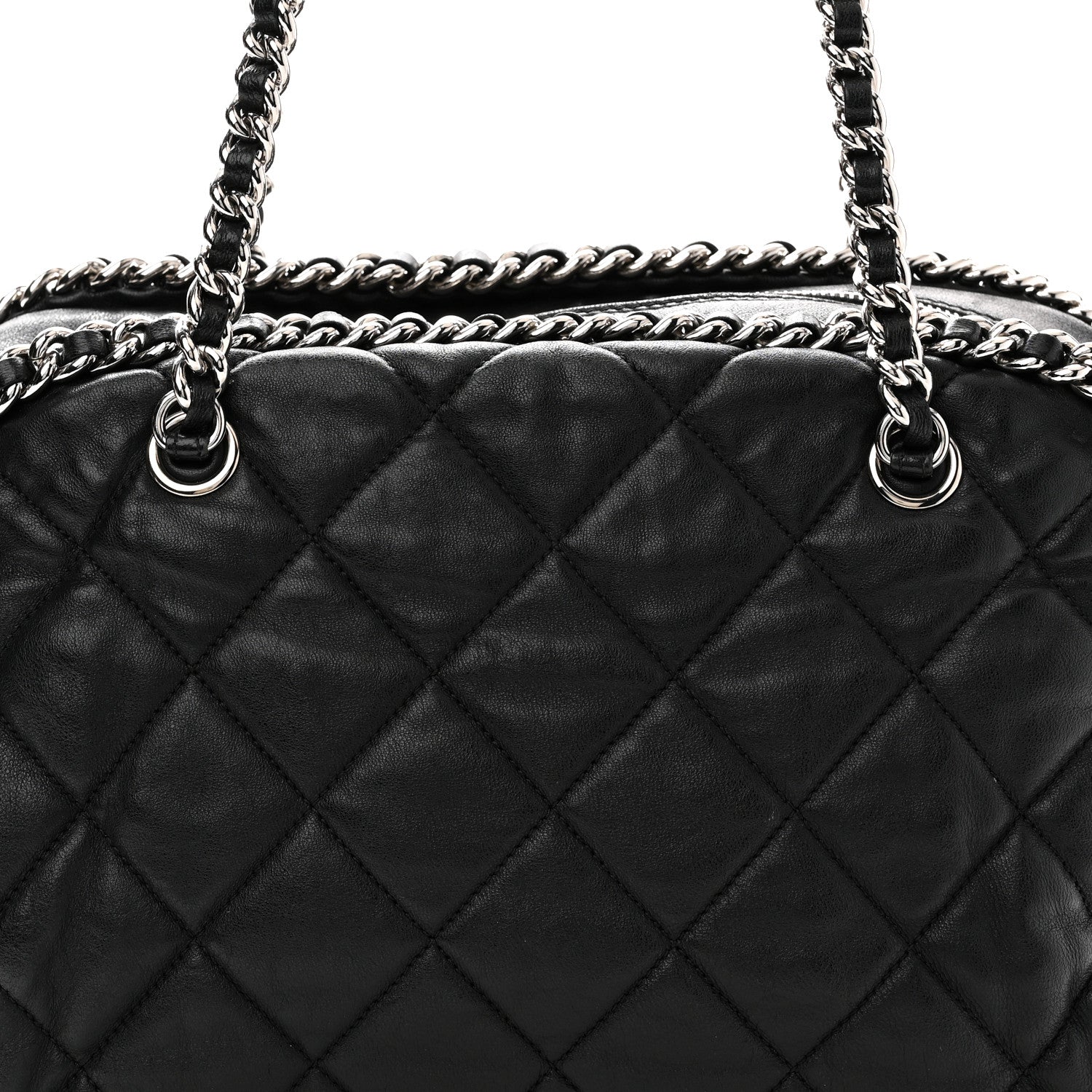 Chanel Calfskin Chain Around Bowler Black 8 of 10