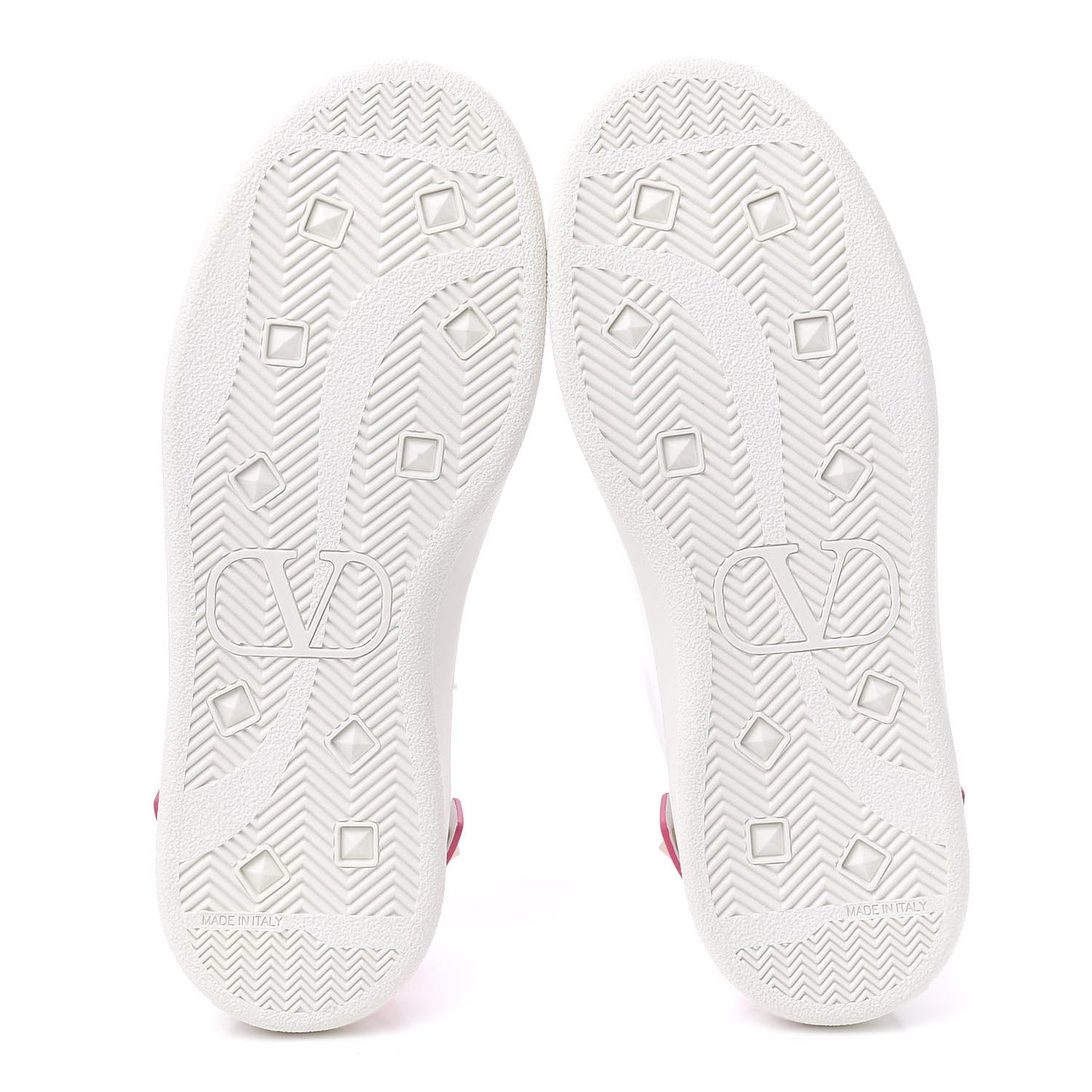 Calfskin Womens Backnet Sneakers 35.5 White Fuchsia