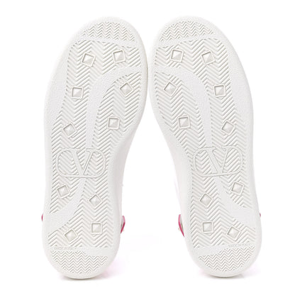 Valentino Garavani Calfskin Womens Backnet Sneakers 35.5 White Fuchsia 5 of 11
