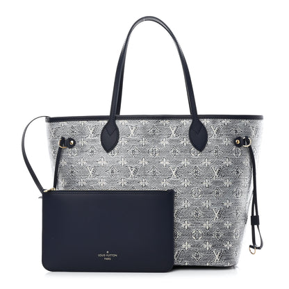 Louis Vuitton Monoglam Neverfull MM Blue 1 of 15