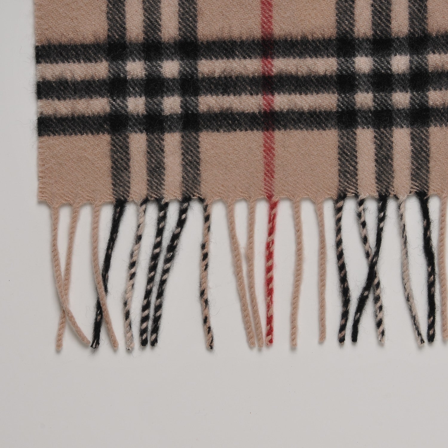 Burberry Cashmere House Check Fringe Scarf Camel 3 of 4