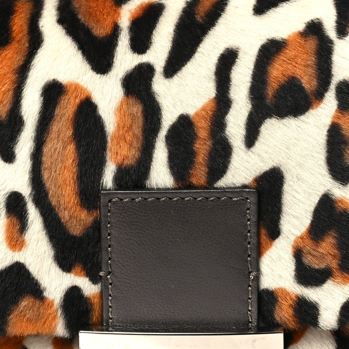 Calf Hair Leopard Print Baguette Moro