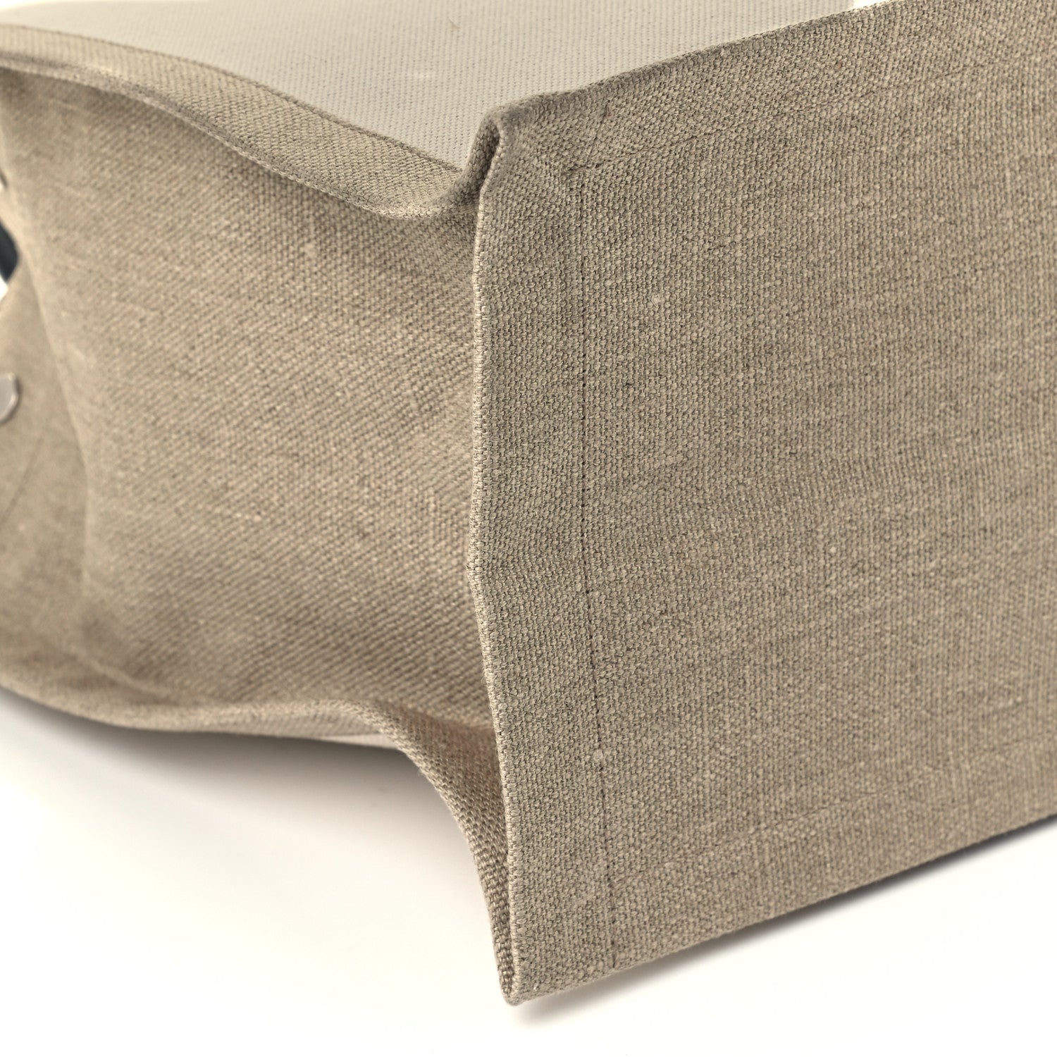 Saint Laurent Linen Calfskin Small Rive Gauche Tote Greggio Natural 9 of 10