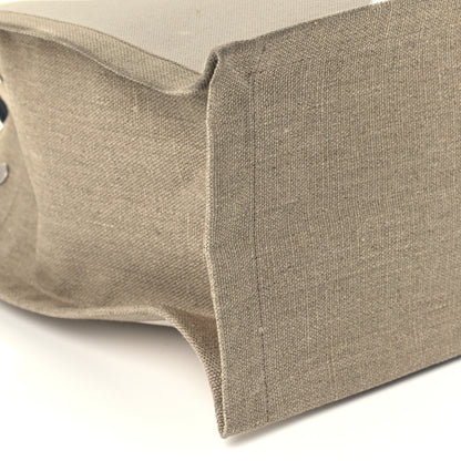 Saint Laurent Linen Calfskin Small Rive Gauche Tote Greggio Natural 9 of 10