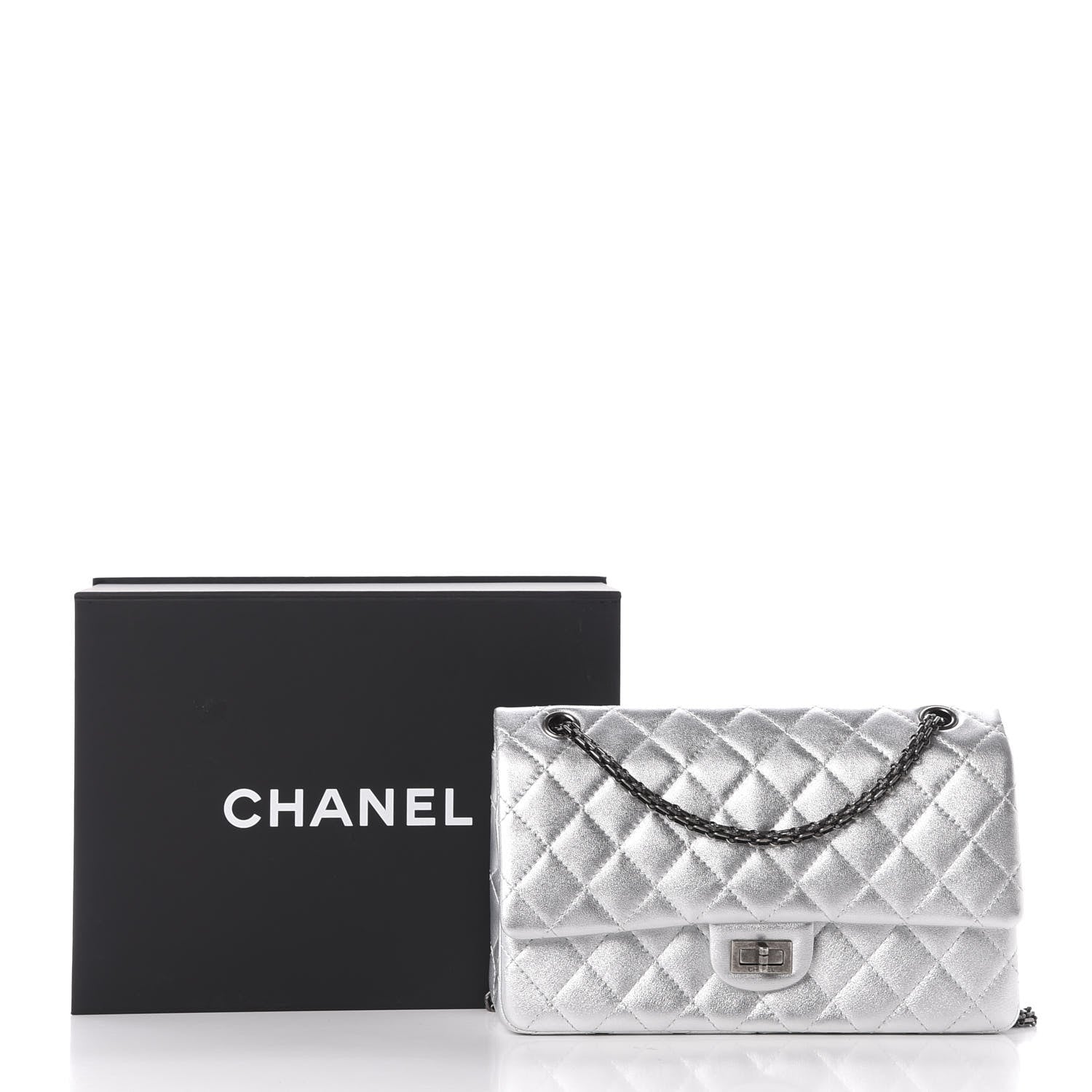 Chanel Metallic Lambskin Quilted 2.55 Reissue 226 Flap Silver 12 of 12