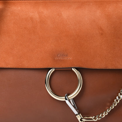 Chloe Suede Calfskin Medium Faye Shoulder Bag Tobacco 7 of 13