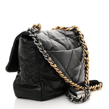 Chanel Goatskin Quilted Large Chanel 19 Flap Black 3 of 11