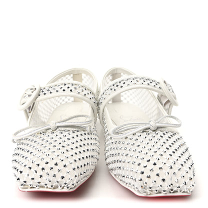 Christian Louboutin Crystal Mamastrapitina Strass Mesh Ballerina Flats 37 White 3 of 9