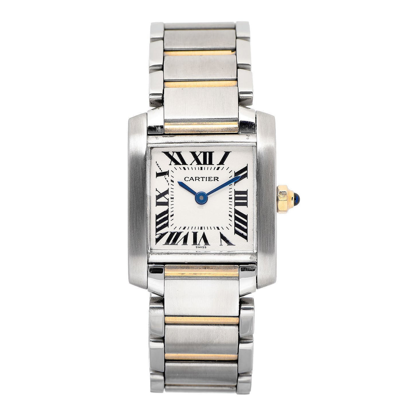 Stainless Steel 18K Yellow Gold 20mm Tank Francaise Quartz Watch