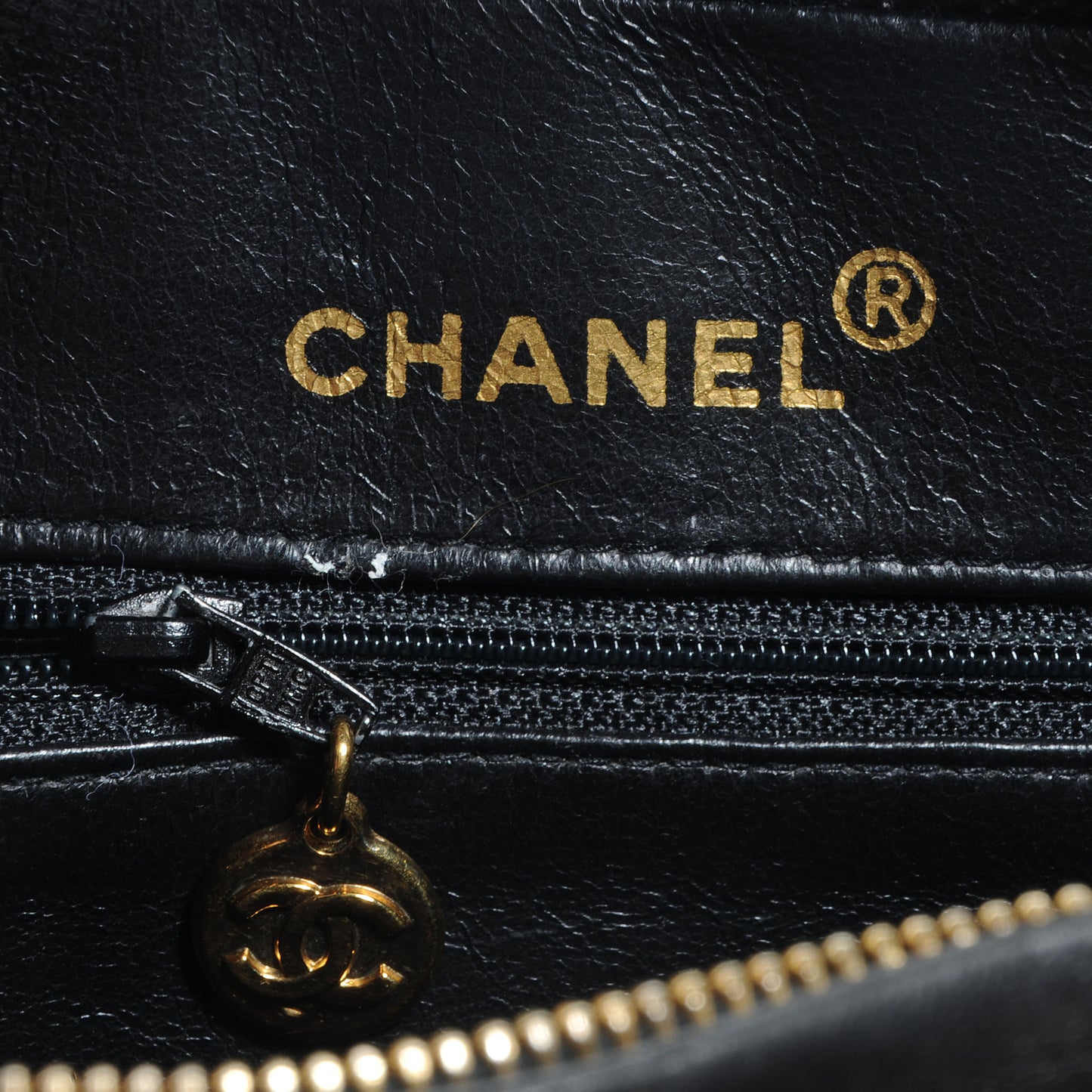Lambskin Quilted Flap Camera Tassel Case Black