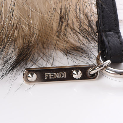 Fendi Mink Fox Rabbit Fur Vitello Flamingo Kurioso Monster Bag Bug Charm Beige Multicolor Black 3 of 6