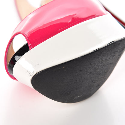 Christian Louboutin Patent Lady Peep Sling 150 Pumps 36 Darling Black 11 of 12