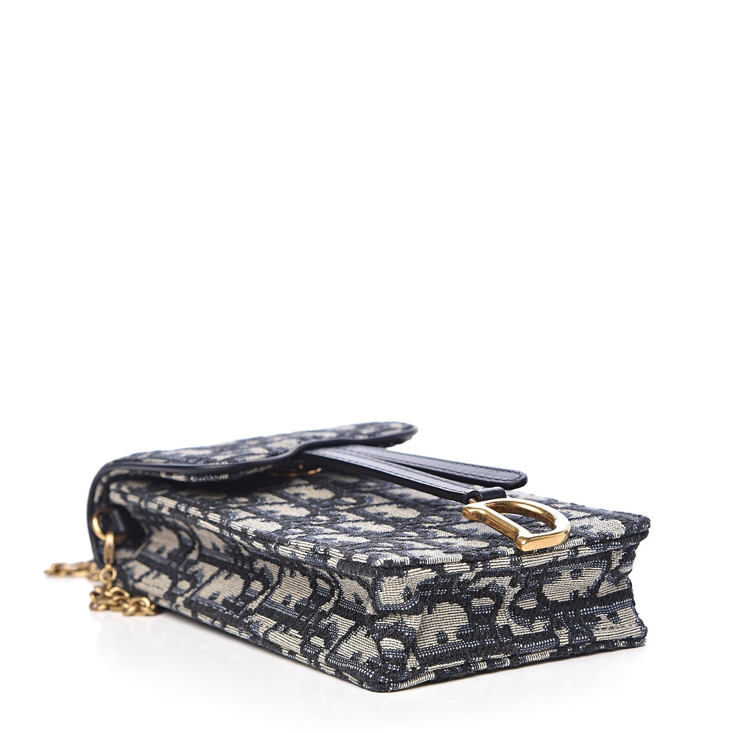 Oblique Saddle Chain Clutch Blue