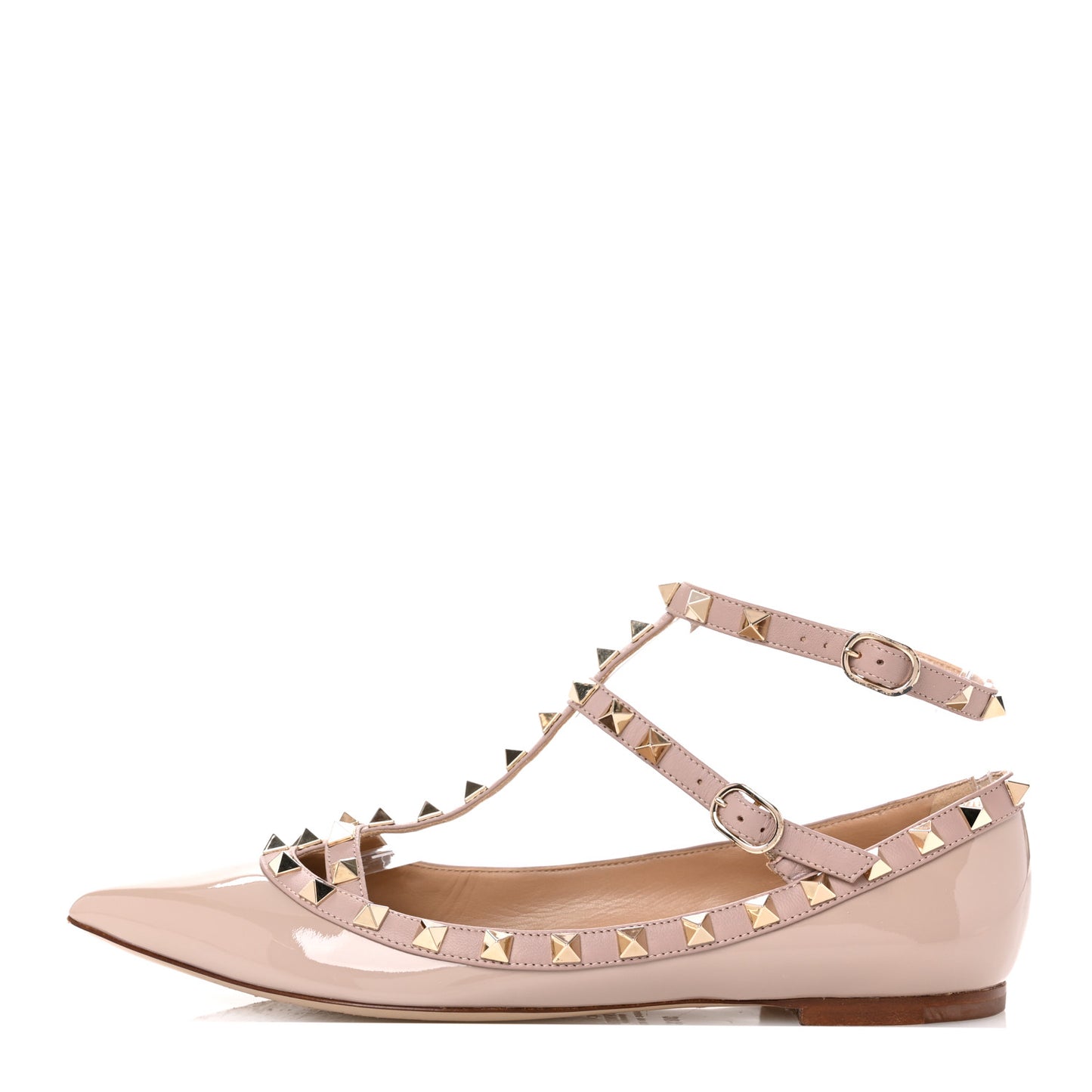 Patent Rockstud Cage Ballerina Flats 38.5 Poudre