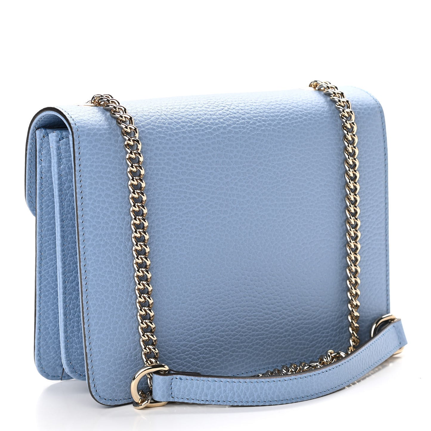 Dollar Calfskin Small Interlocking G Shoulder Bag Mineral Blue