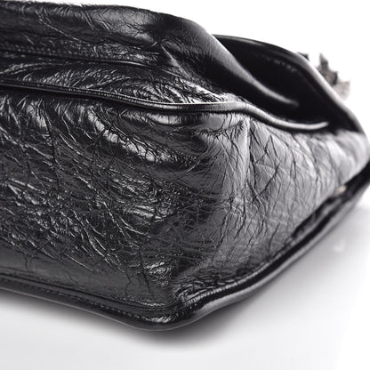 Saint Laurent Crinkled Calfskin Matelasse Monogram Medium Niki Chain Satchel Black 10 of 11