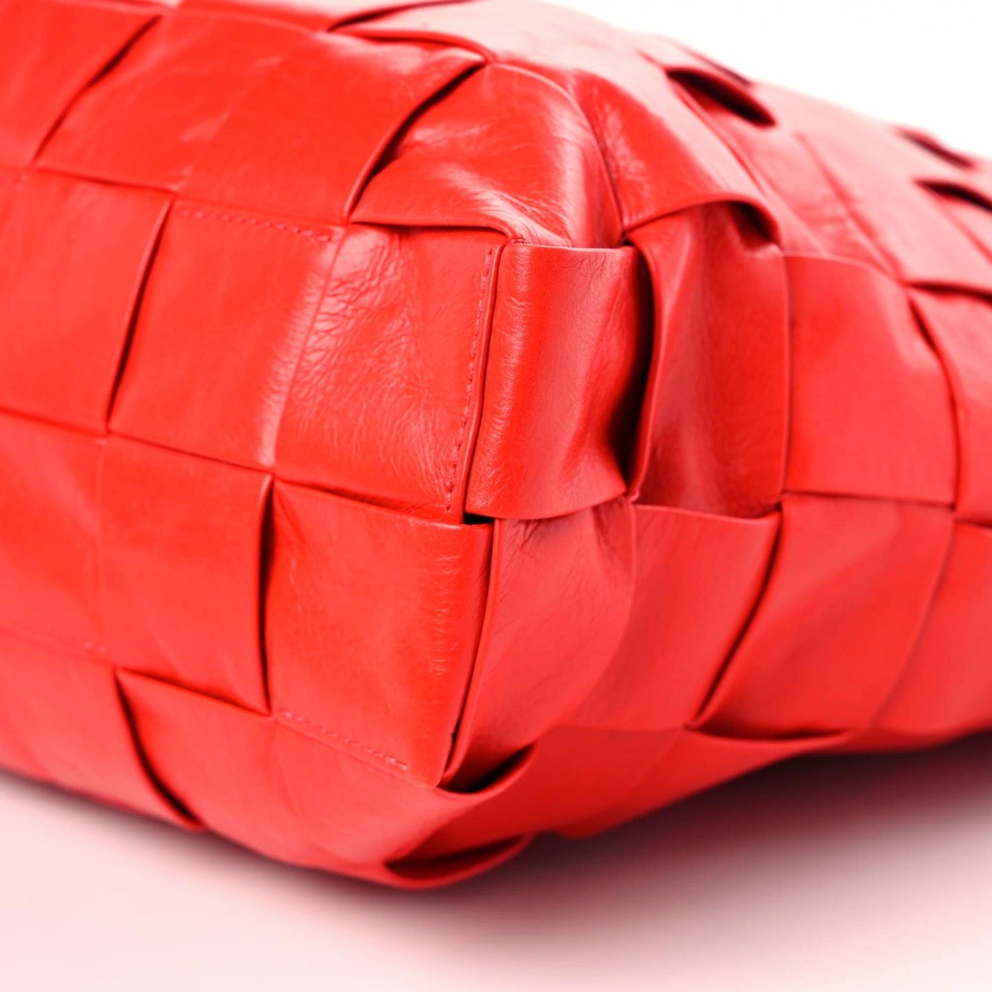 Calfskin Maxi Intrecciato Cassette Tote Tomato
