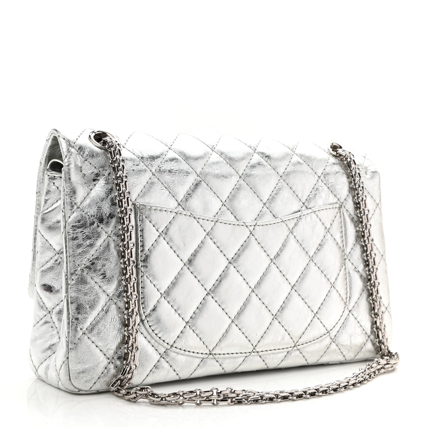 Chanel Metallic Aged Calfskin Quilted 2.55 Reissue 226 Flap Silver 3 of 10