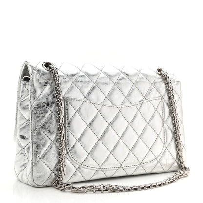 Chanel Metallic Aged Calfskin Quilted 2.55 Reissue 226 Flap Silver 3 of 10