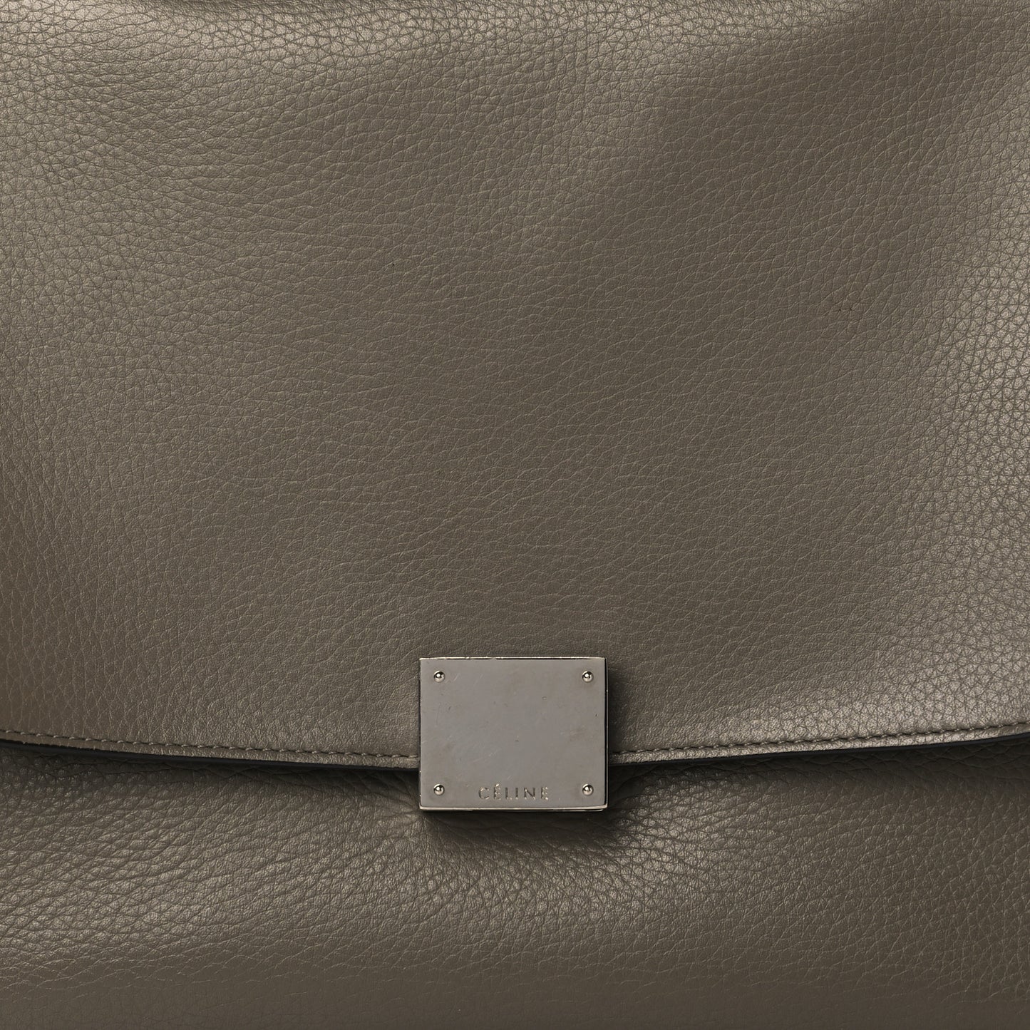 Drummed Calfskin Suede Small Trapeze Souris