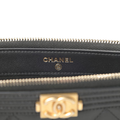 Chanel Lambskin Quilted Small Boy Clutch With Chain Black 8 of 18