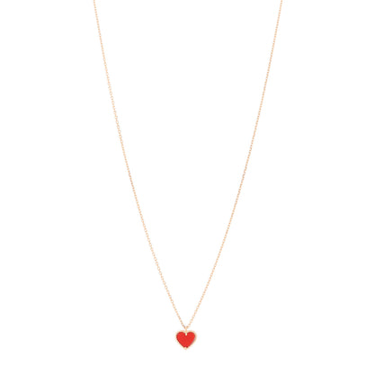 Van Cleef & Arpels 18K Rose Gold Carnelian Sweet Alhambra Heart Pendant Necklace 1 of 5