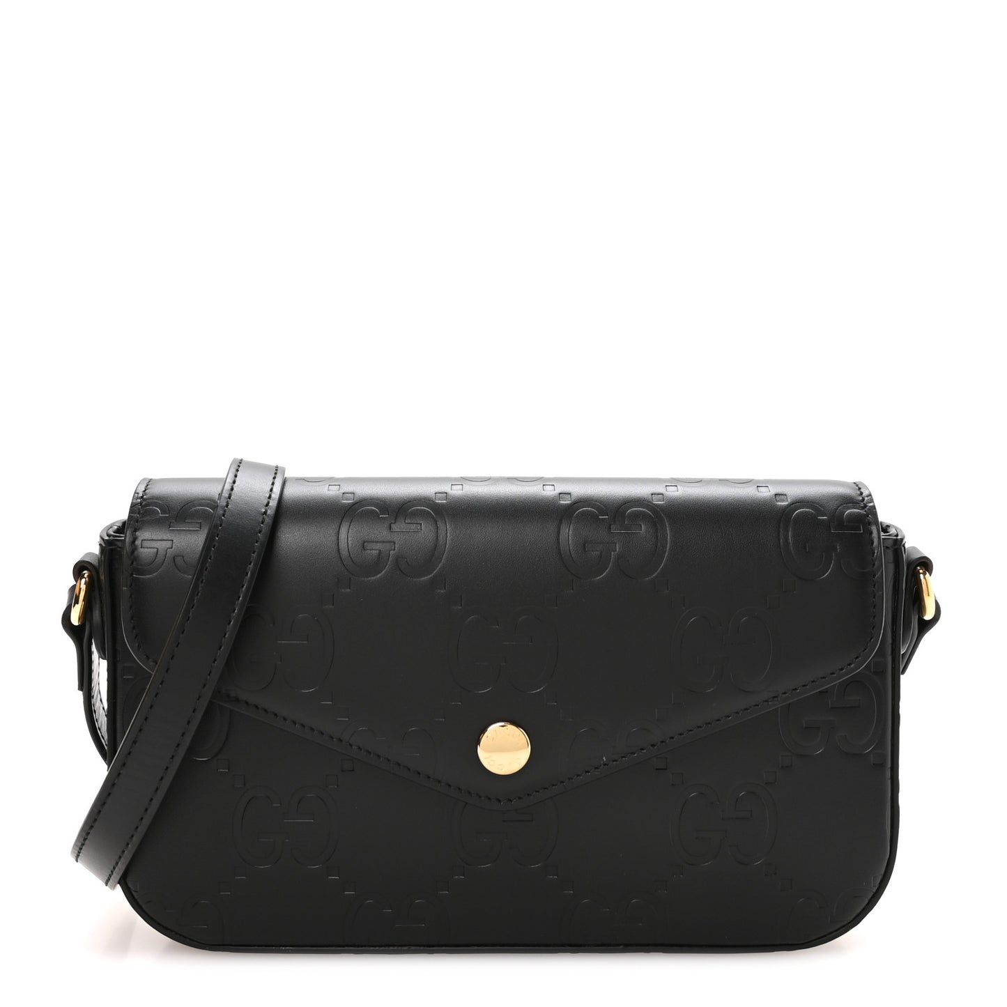 Gilbert Calfskin GG Super Mini Shoulder Bag Black Black