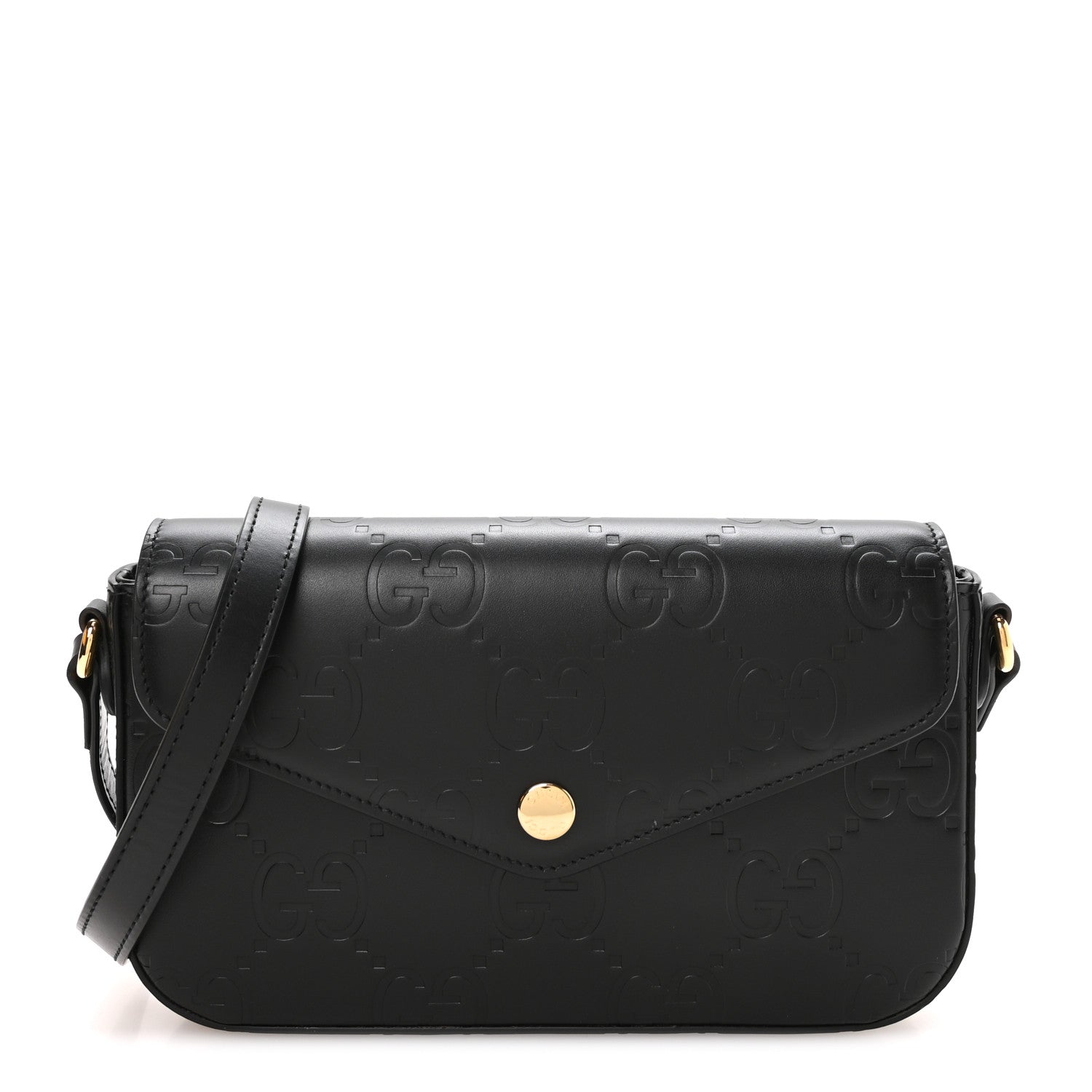 Gucci Gilbert Calfskin GG Super Mini Shoulder Bag Black Black 1 of 10