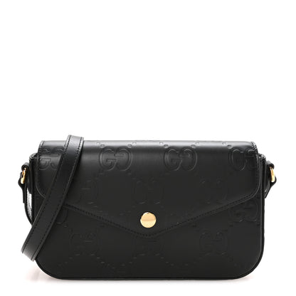 Gucci Gilbert Calfskin GG Super Mini Shoulder Bag Black Black 1 of 10