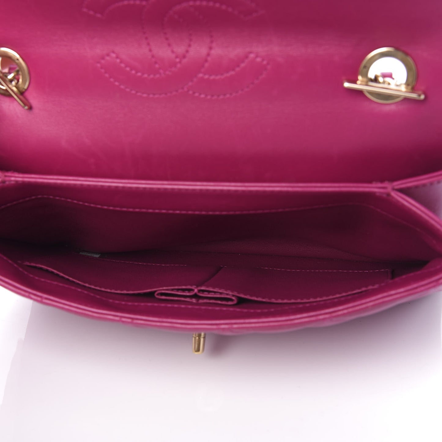 Lambskin Quilted Medium Trendy CC Flap Dark Pink