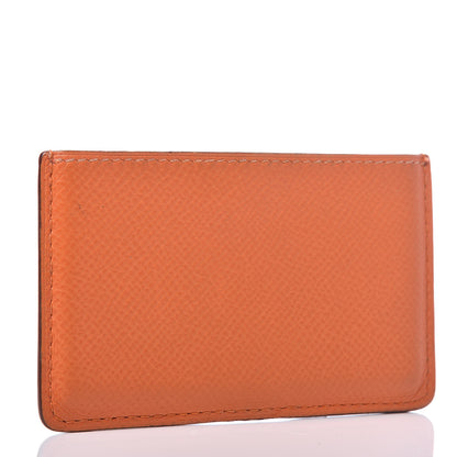 Hermes Epsom Porquerollers Card Case Orange 3 of 9
