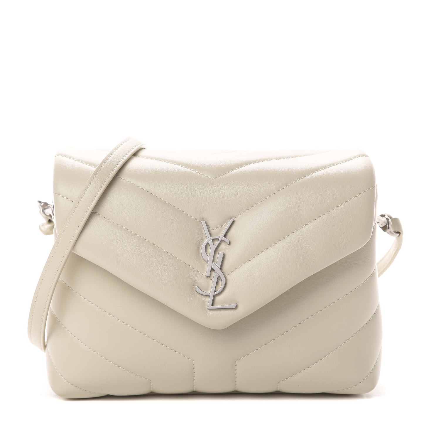 Calfskin Y Quilted Monogram Toy Loulou Crossbody Bag Ivory