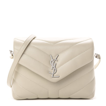 Saint Laurent Calfskin Y Quilted Monogram Toy Loulou Crossbody Bag Ivory 1 of 11