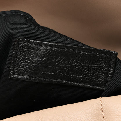 Saint Laurent Lambskin Quilted Small Loulou Puffer Monogram Chain Satchel Dark Beige 12 of 19