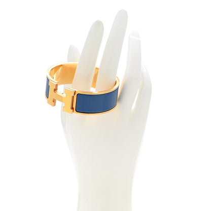 Hermes Enamel Wide Clic Clac H Bracelet PM Bleu Transat 2 of 5