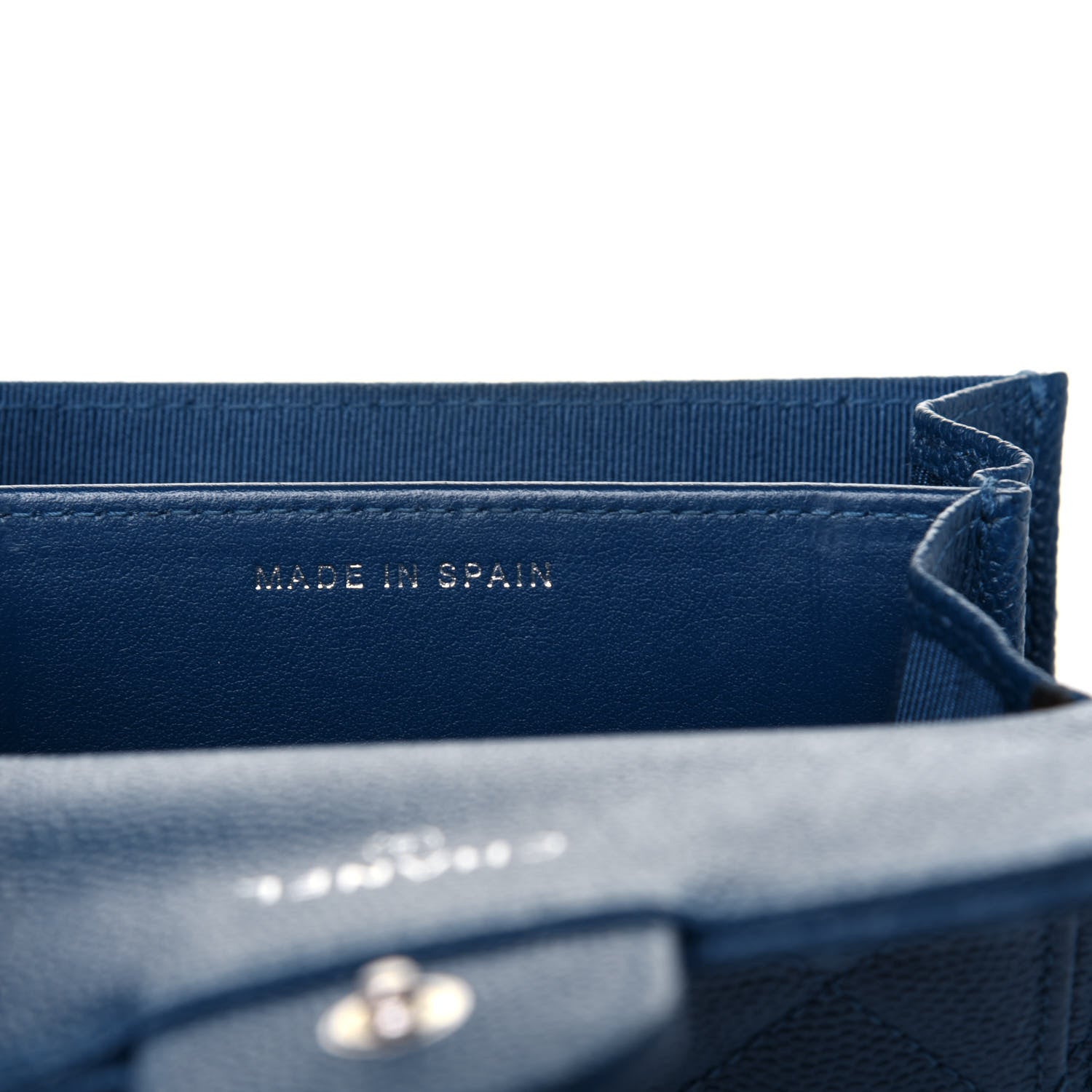Chanel Caviar Quilted Flap Card Holder Wallet Navy 9 of 13
