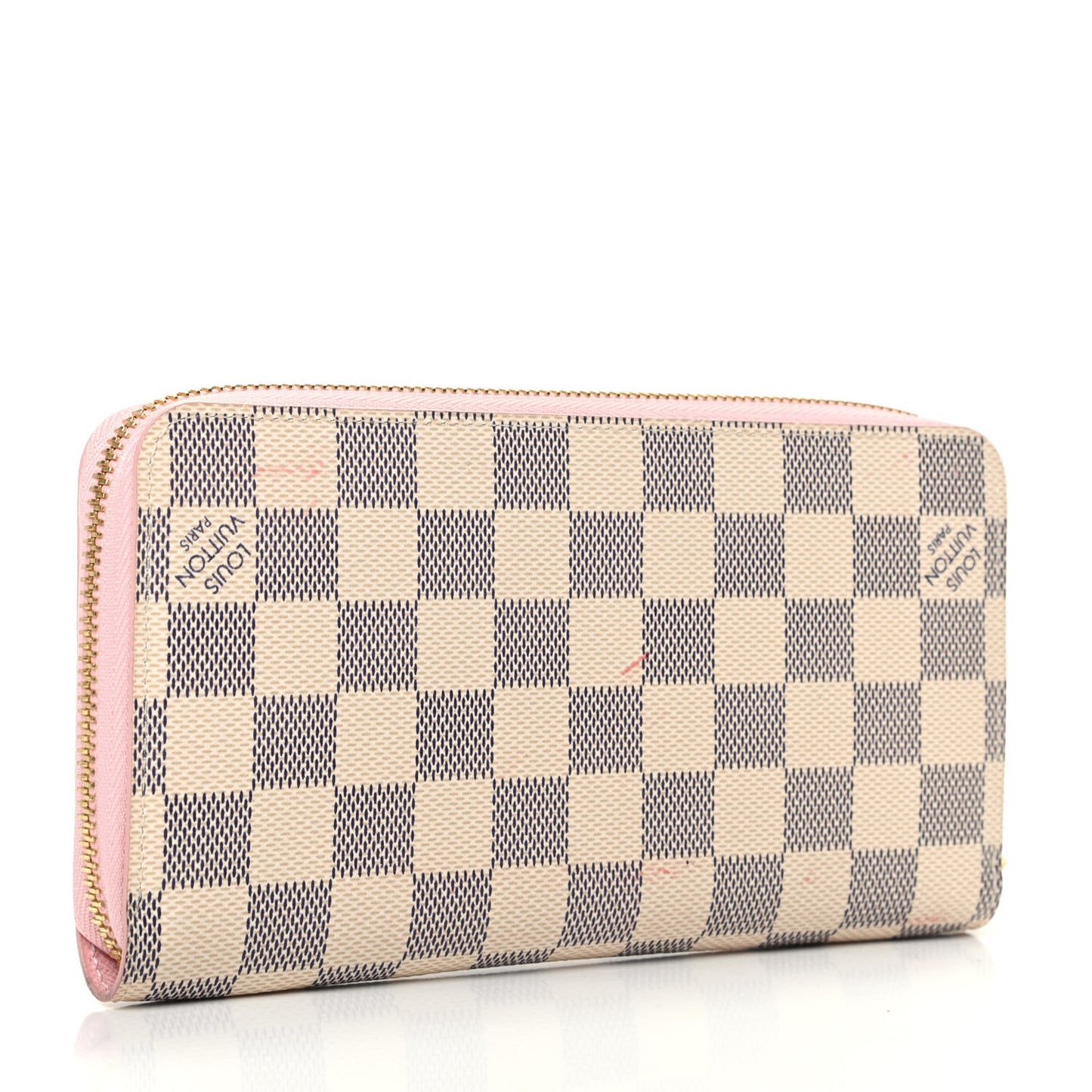 Damier Azur Zippy Wallet Rose Ballerine