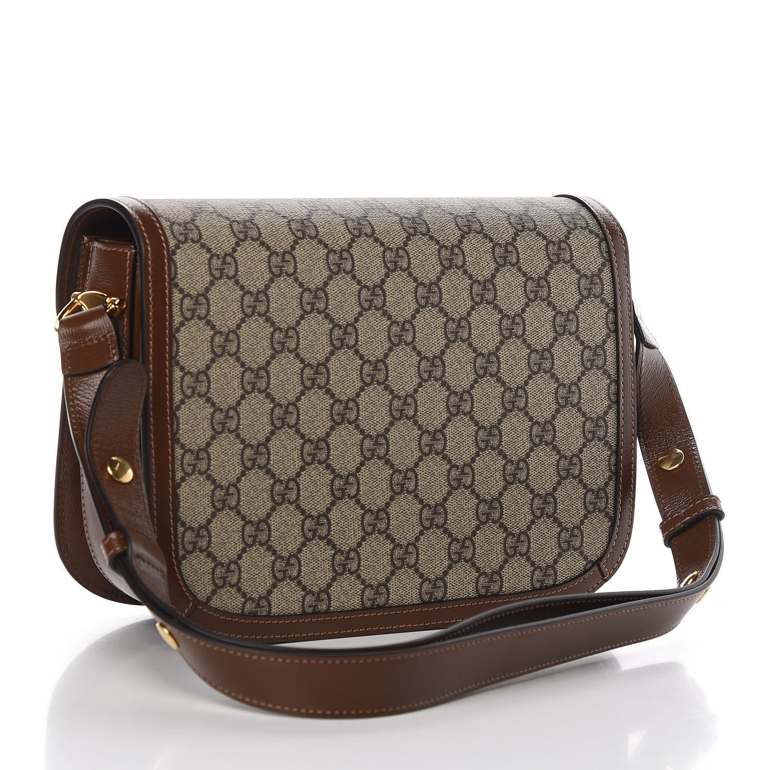 Gucci GG Supreme Monogram Horsebit 1955 Shoulder Bag Beige Brown Sugar 3 of 10