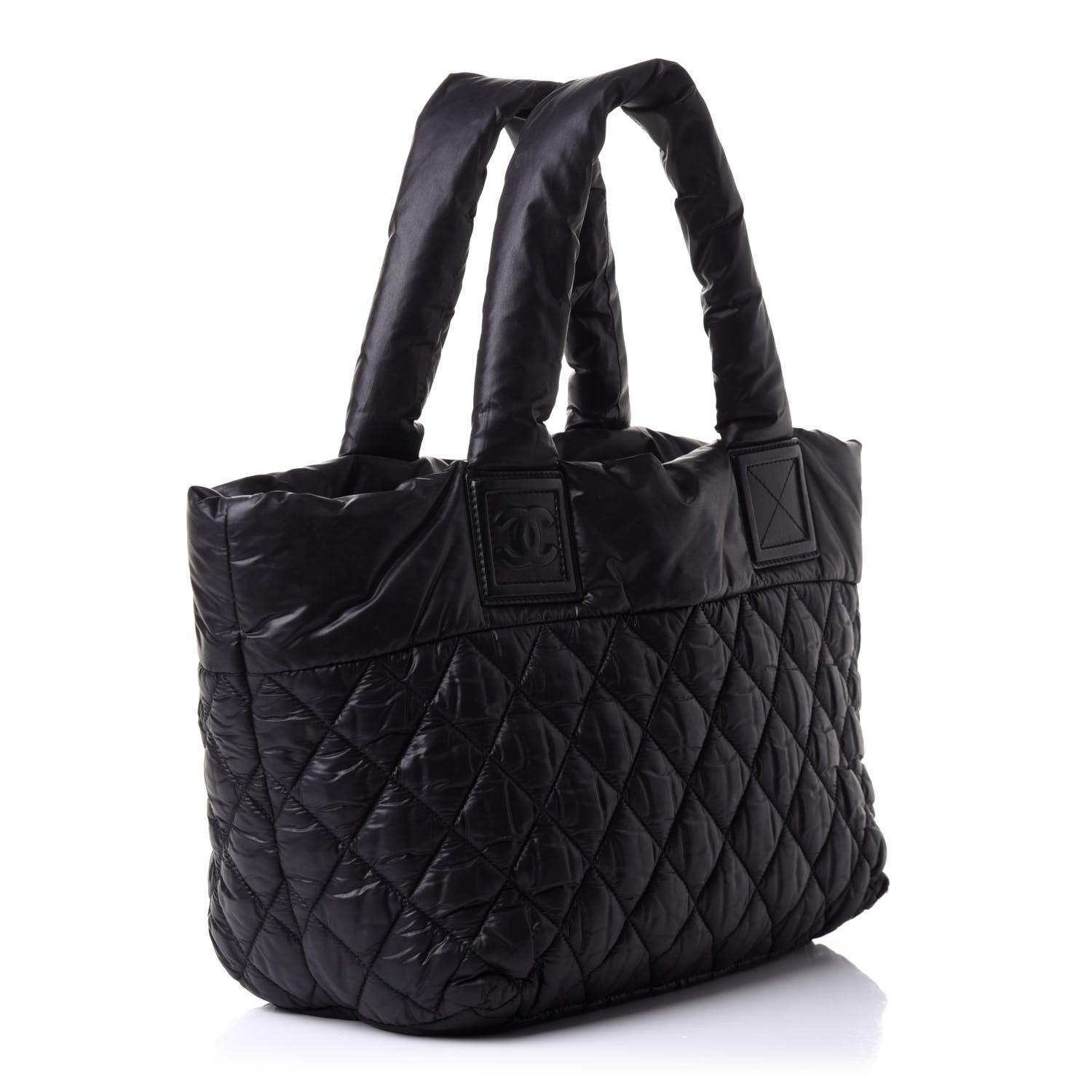 Chanel Nylon Quilted Coco Cocoon Medium Reversible Tote Black Red 2 of 8