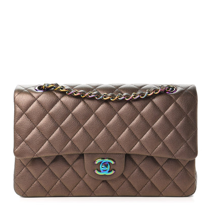 Chanel Iridescent Goatskin Quilted Medium Double Flap Bronze 1 of 10