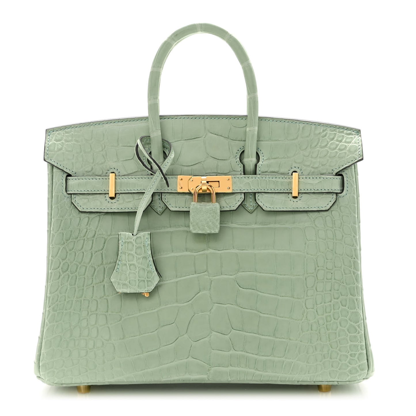 Matte Alligator Birkin 25 Vert D'eau