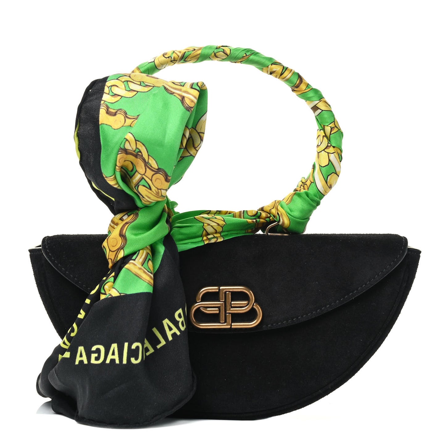 Suede Opera Clutch Bag Black