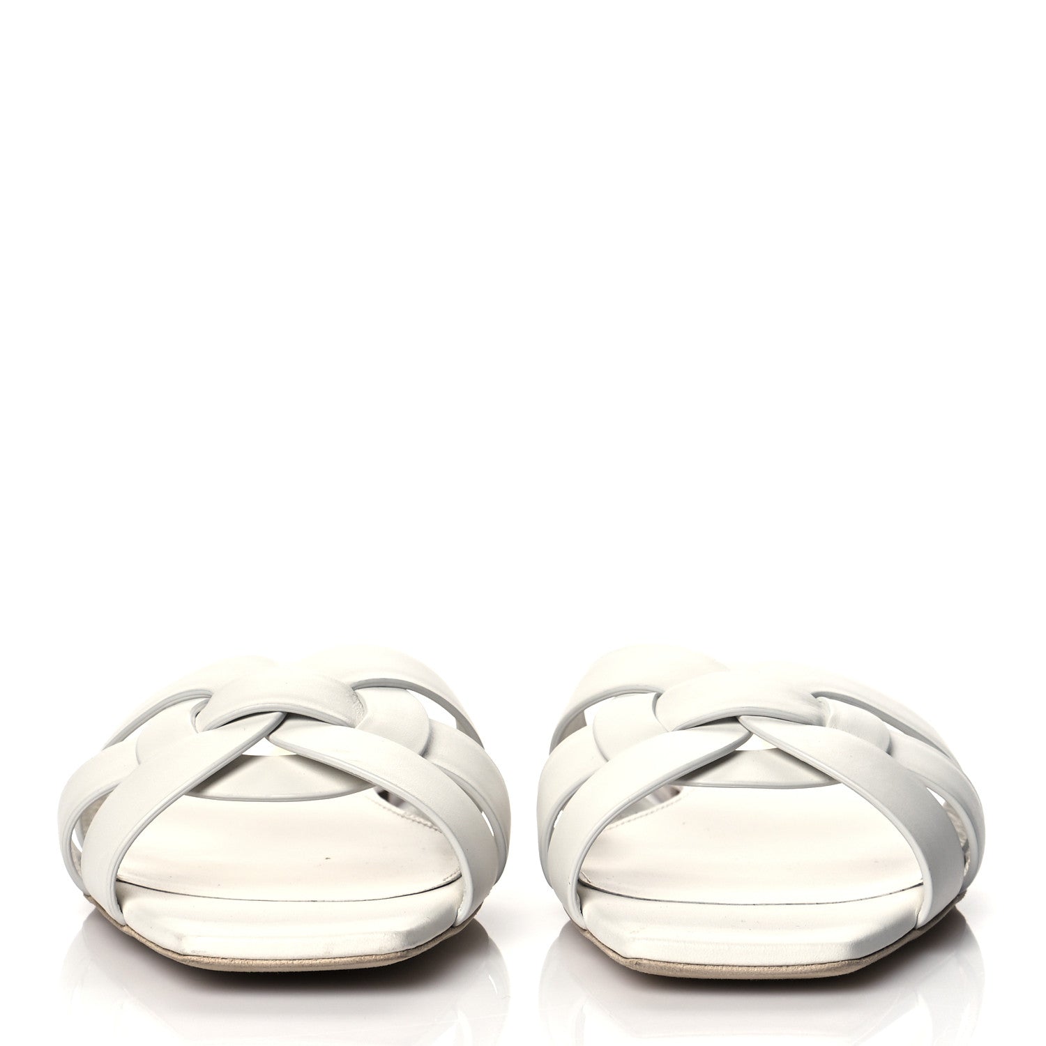Saint Laurent Calfskin Tribute 05 Slide Sandals 36.5 White 2 of 12