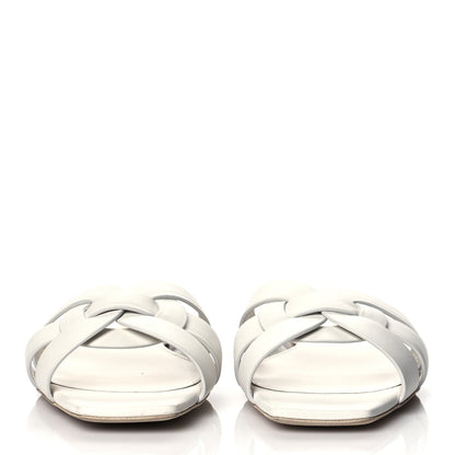 Saint Laurent Calfskin Tribute 05 Slide Sandals 36.5 White 2 of 12