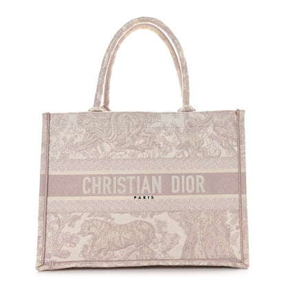 Christian Dior Canvas Embroidered Medium Dioriviera Toile De Jouy Book Tote Rose 1 of 9