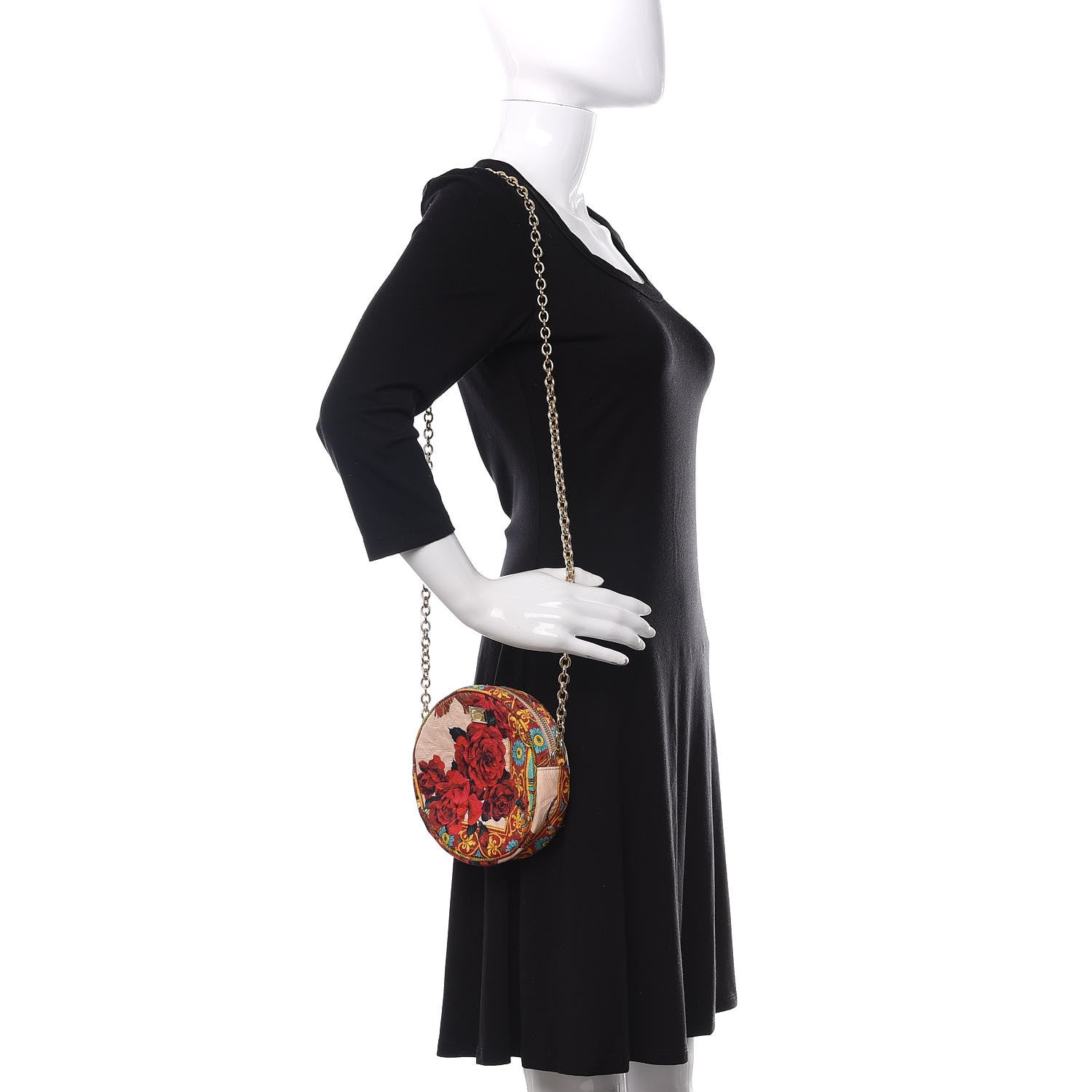 Dolce & Gabbana Fabric Floral Print Round Crossbody Multicolor 2 of 9