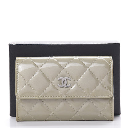 Chanel Patent Quilted Card Holder Light Gold 9 of 9