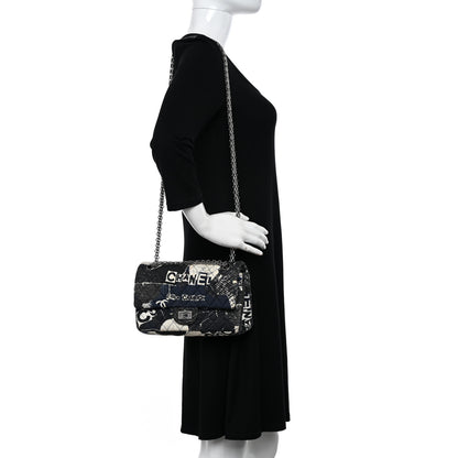 Chanel Jersey Quilted Camellia 2.55 Reissue 225 Flap Navy Blue 2 of 13
